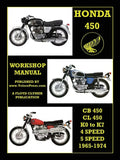 HONDA 450 WORKSHOP MANUAL CB450 & CL450 K0 to K7 4 SPEED & 5 SPEED 1965-1974 - Paperback