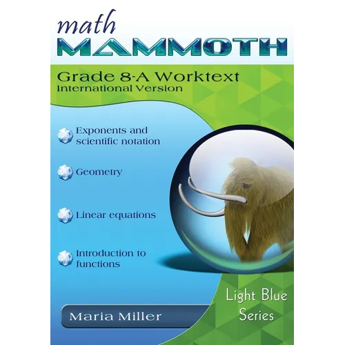 Math Mammoth Grade 8-A Worktext, International Version - Paperback