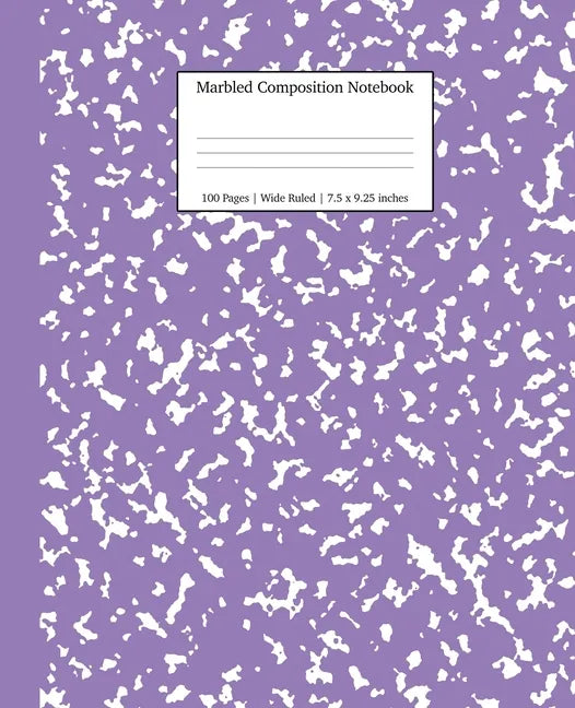 Marbled Composition Notebook: Lavender Marble Wide Ruled Paper Subject Book - Paperback