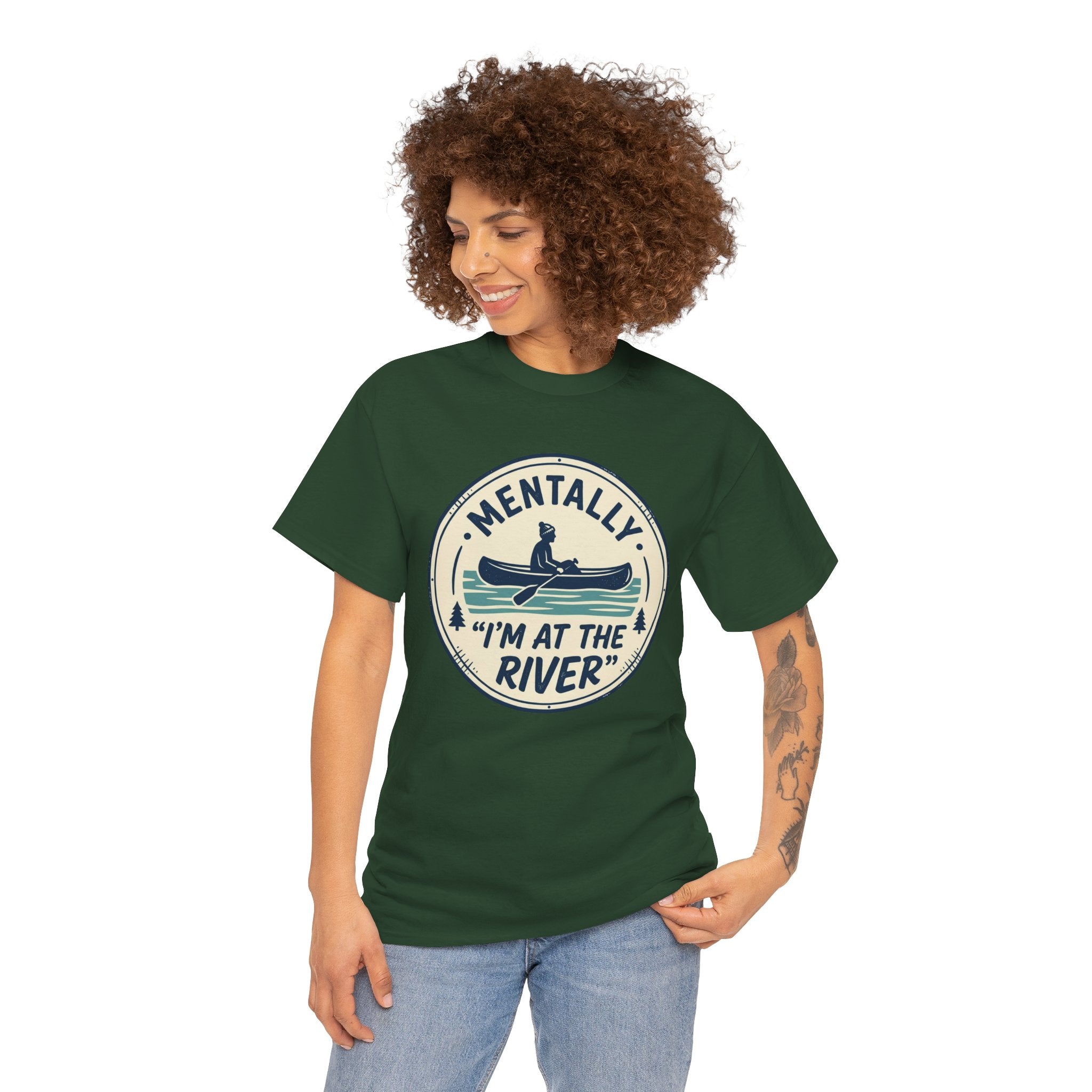 "Mentally I’m At The River" Canoe Graphic Tee