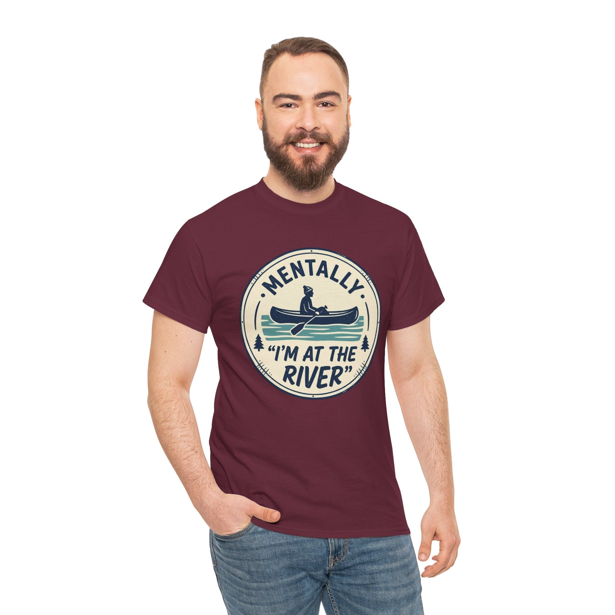 "Mentally I’m At The River" Canoe Graphic Tee