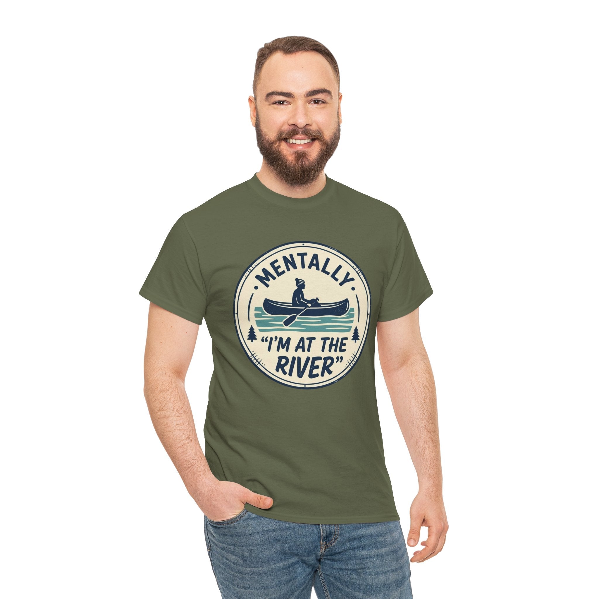 "Mentally I’m At The River" Canoe Graphic Tee