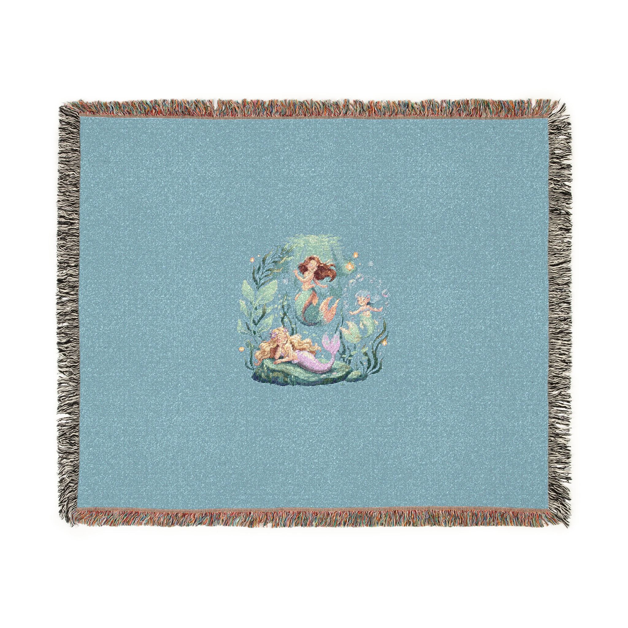 Mermaid Tapestry Woven Blanket - Coastal Nautical Throw for Beach Lovers & Ocean Décor