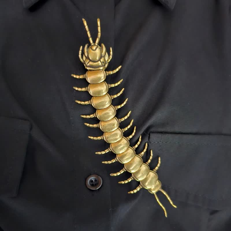 Gothic Articulated Centipede Snap-On Shirt Button Cover