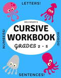 Beginner's Cursive Workbook Grades 2 - 5: Ocean and Underwater Themed Tracing and Handwriting Practice Book for Learning Script Writing - Paperback