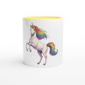 Enchanted Rainbow Unicorn White 11oz Ceramic Mug with Color Inside