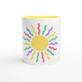 Enchanted Rainbow Sun White 11oz Ceramic Mug with Color Inside