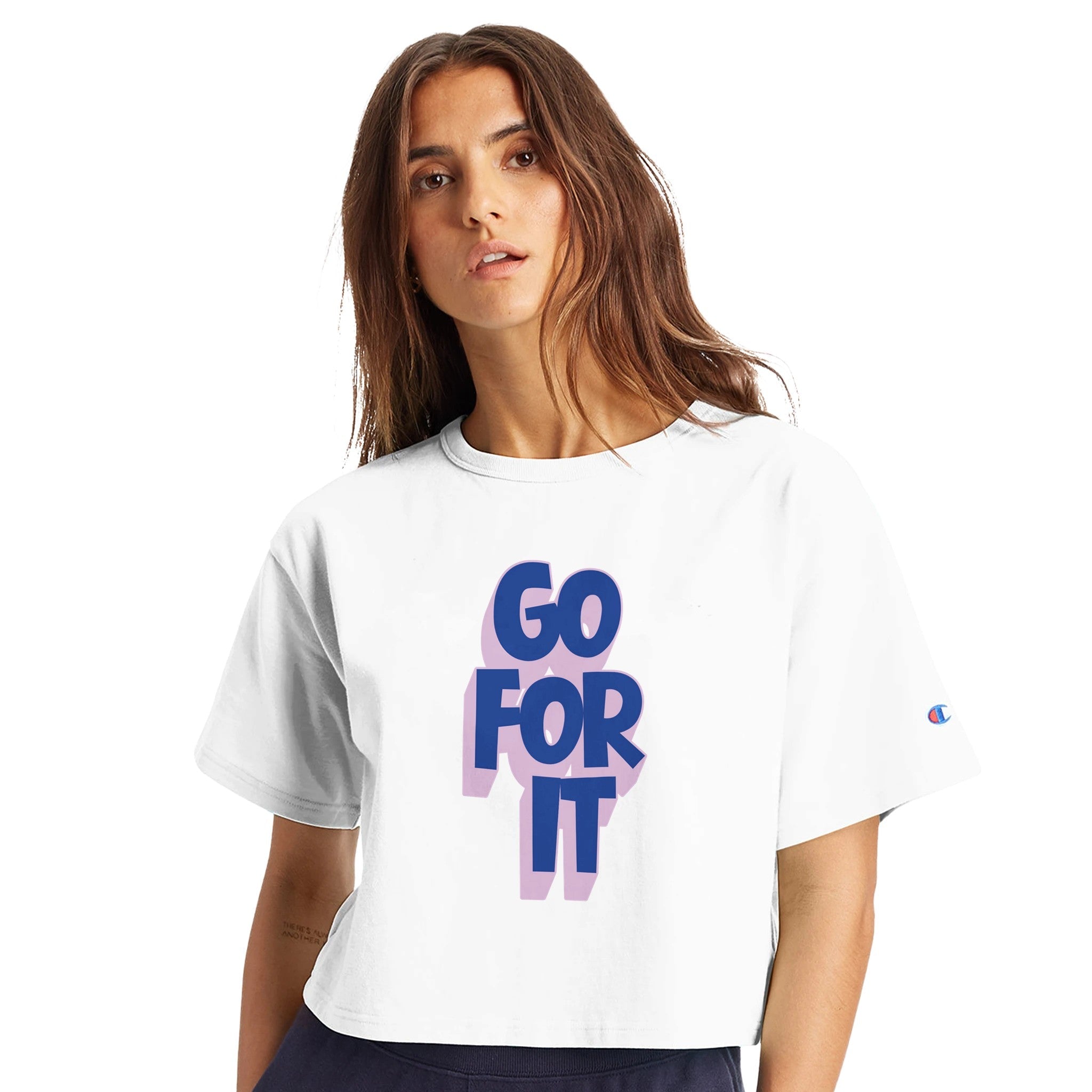 Champion GO FOR IT Cropped Cotton T-Shirt