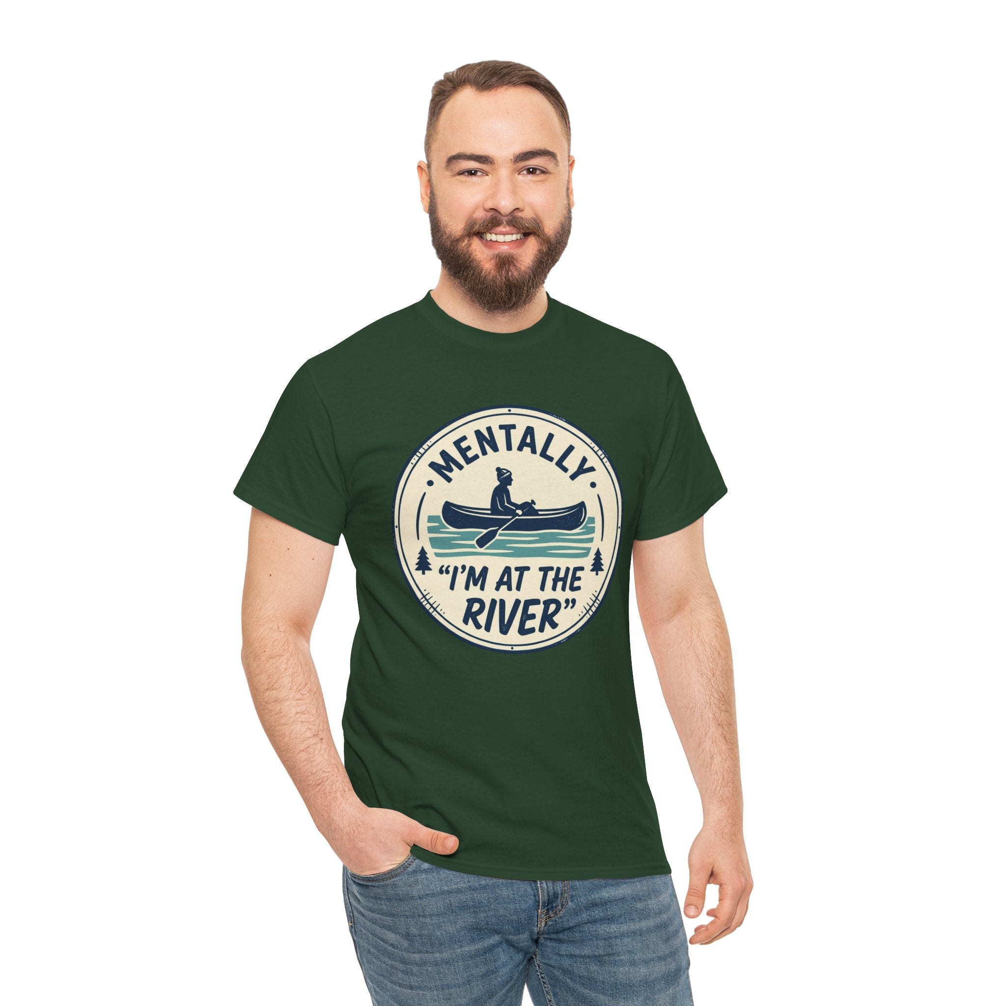 "Mentally I’m At The River" Canoe Graphic Tee