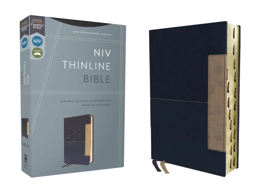 Niv, Thinline Bible, Leathersoft, Blue, Red Letter, Thumb Indexed, Comfort Print - Imitation Leather