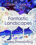 Fantastic Landscapes: Stress Relieving Adult Coloring Book - Paperback