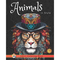 Animals in Style: Adult Coloring Book - Paperback
