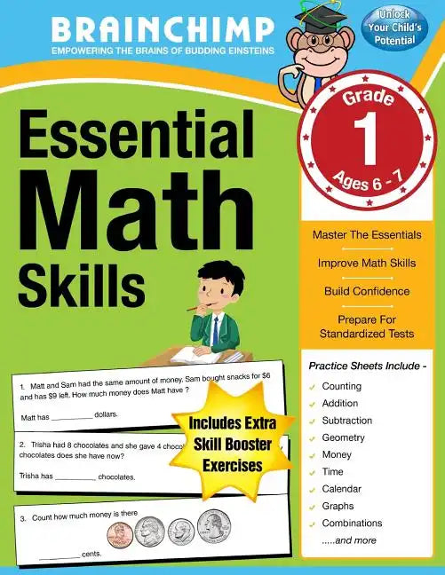 Essential Math Skills: 1st Grade Workbook For Ages 6-7 - Paperback