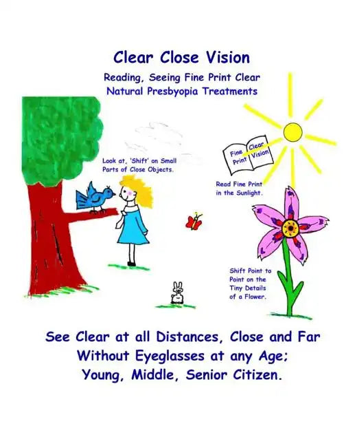 Clear Close Vision - Reading, Seeing Fine Print Clear: Natural Presbyopia Treatment (Black & White Edition) - Paperback