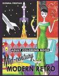 Mid-century Modern Retro Adult Coloring Book - Paperback