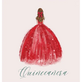 Quinceanera Guest Book with red dress (hardback) - Hardcover