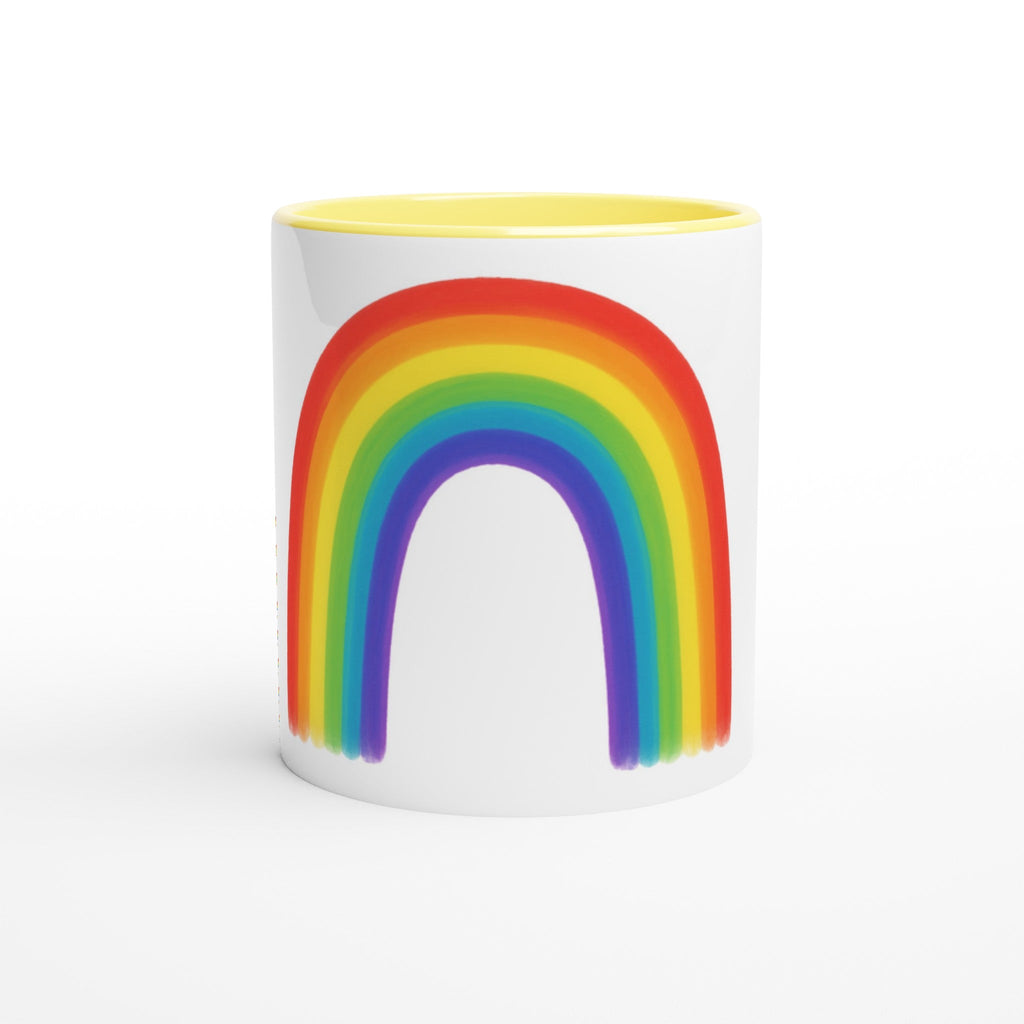 Classic Rainbow White 11oz Ceramic Mug with Color Inside