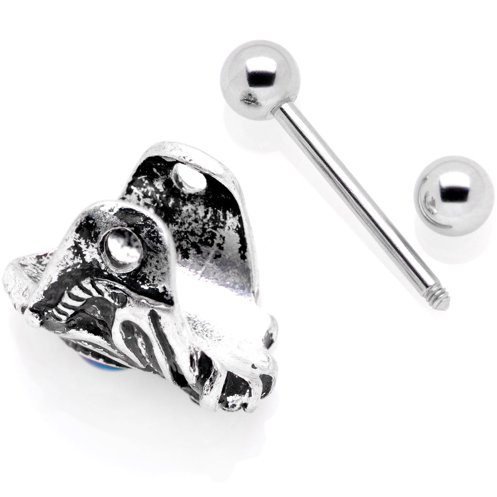 16G 1/2 Iridescent Blue Gem Tribal Cuff Cartilage Earring