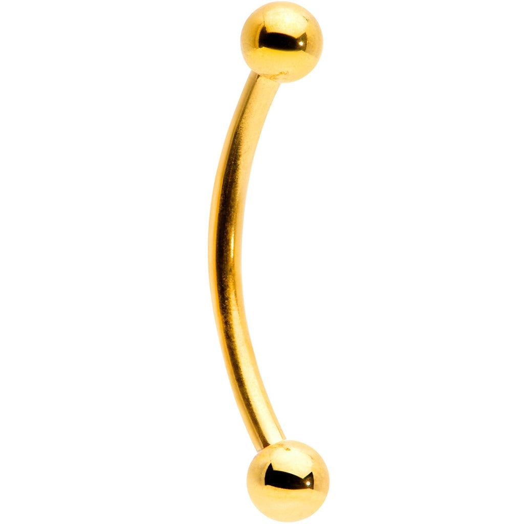16G 9/16 Gold Tone Curved Barbell
