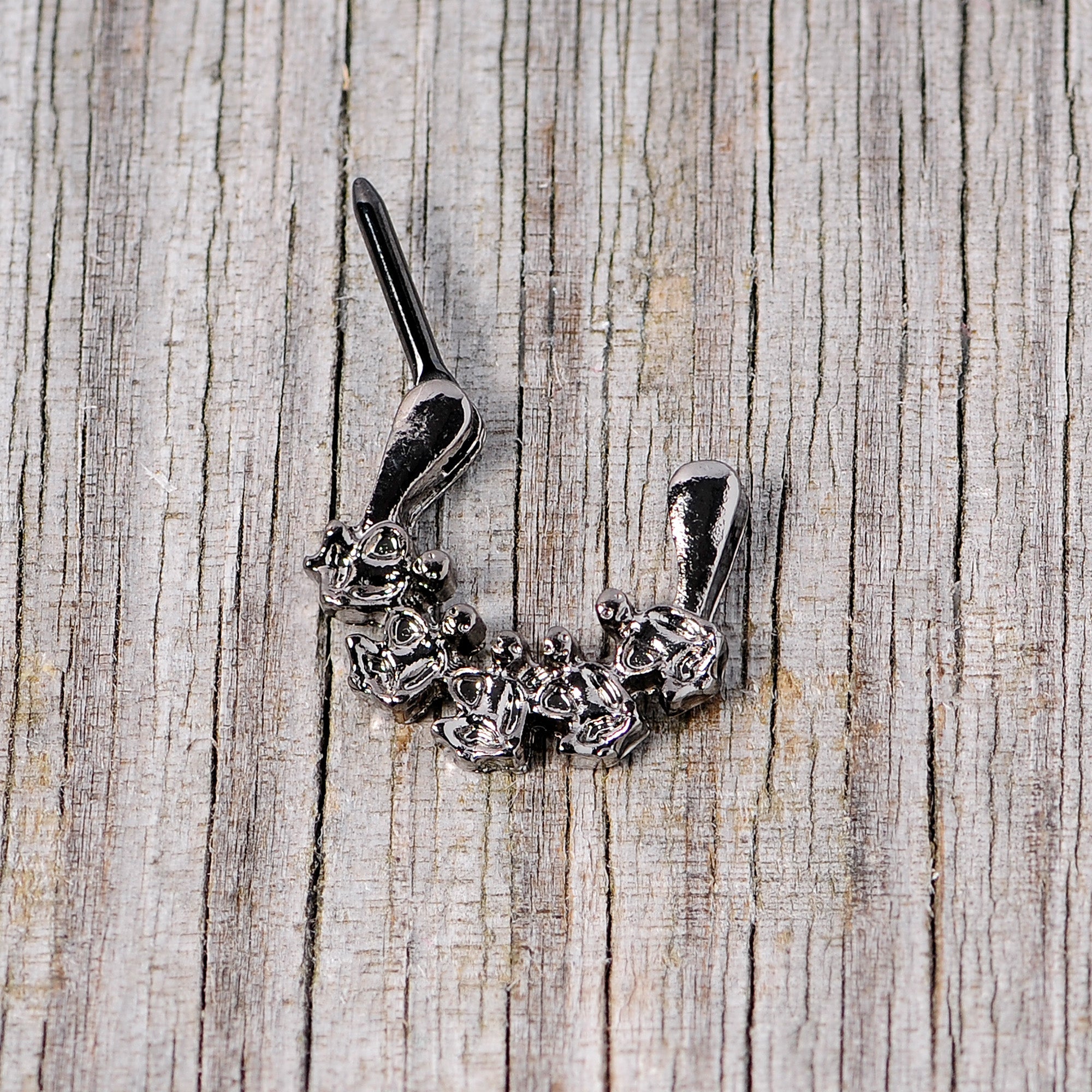 16G 5/16 Black Scary Skeletons Halloween Septum Clicker