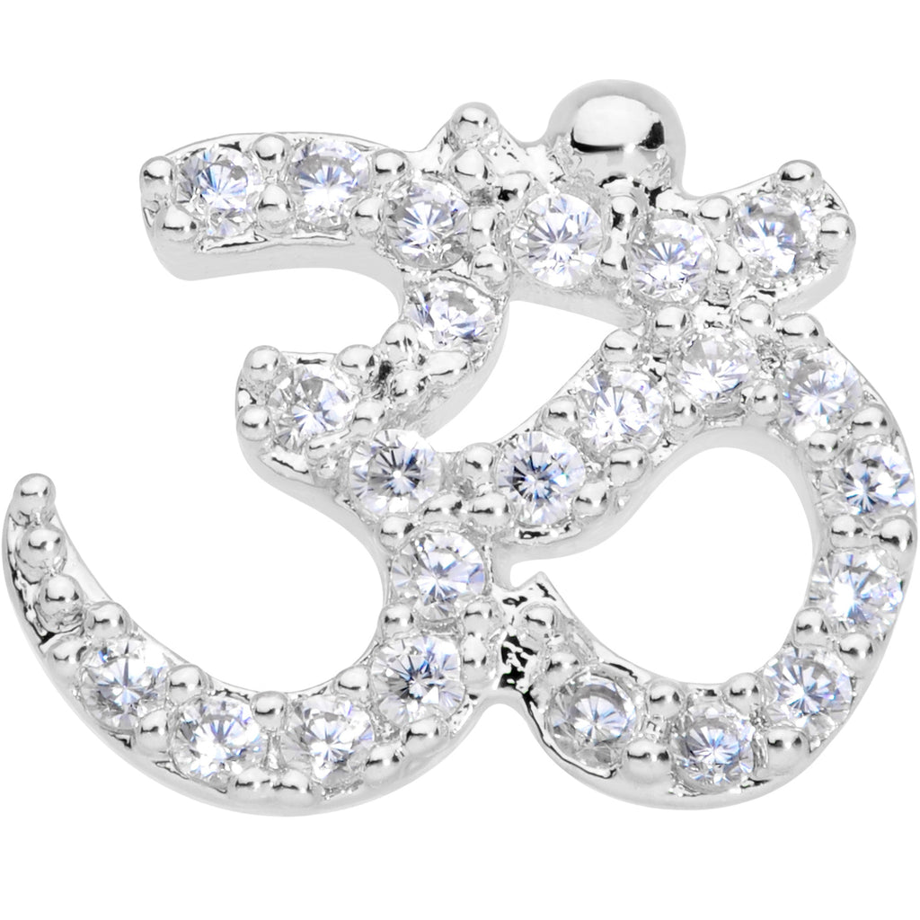 20G 1/4 Clear CZ Gem Amazing Om Nose Bone