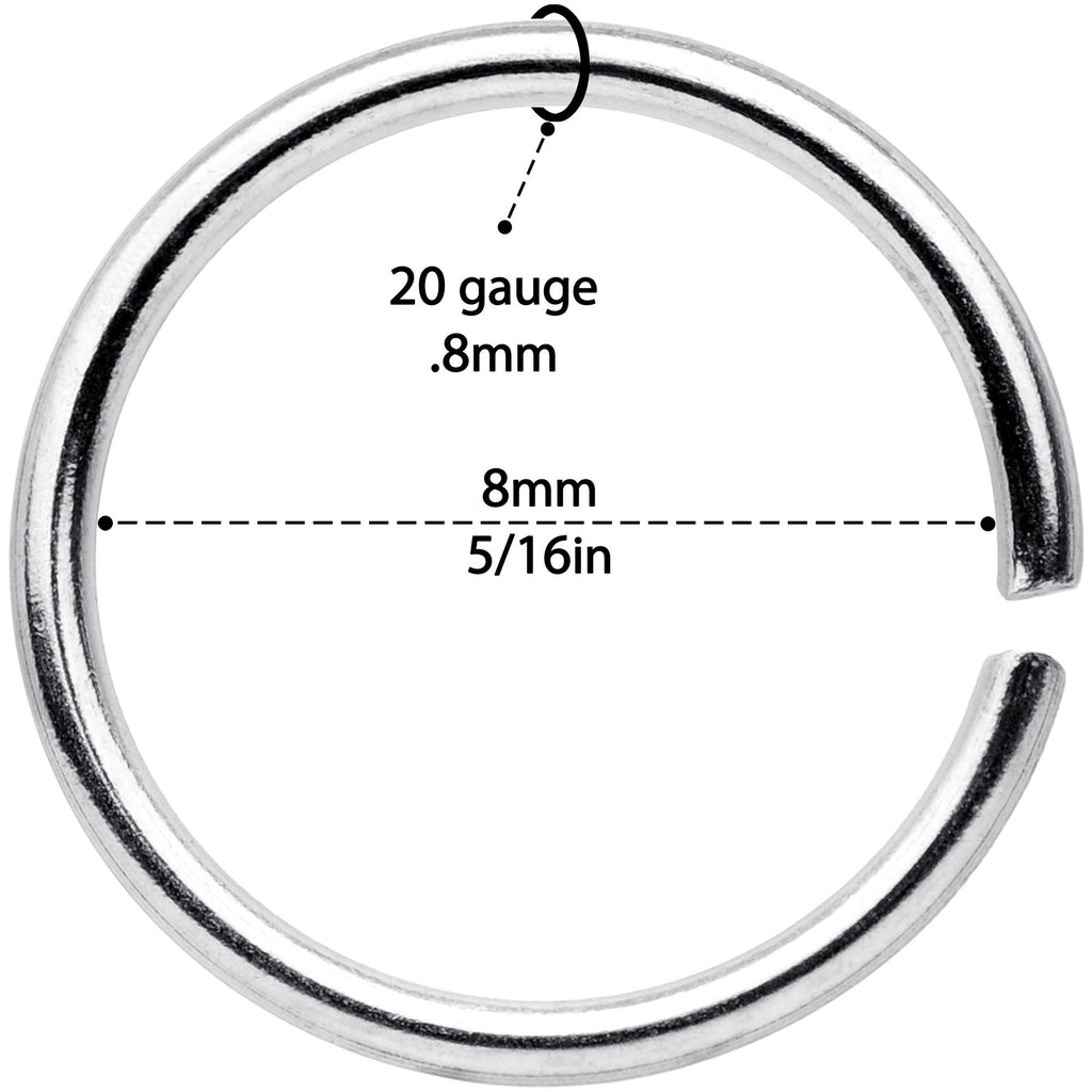20G 5/16 Gold Tone Rose Gold Tone Anodized Seamless Circular Ring Set of 12