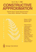 Constructive Approximation: Special Issue: Fractal Approximation - Paperback
