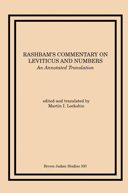 Rashbam's Commentary on Leviticus and Numbers - Paperback