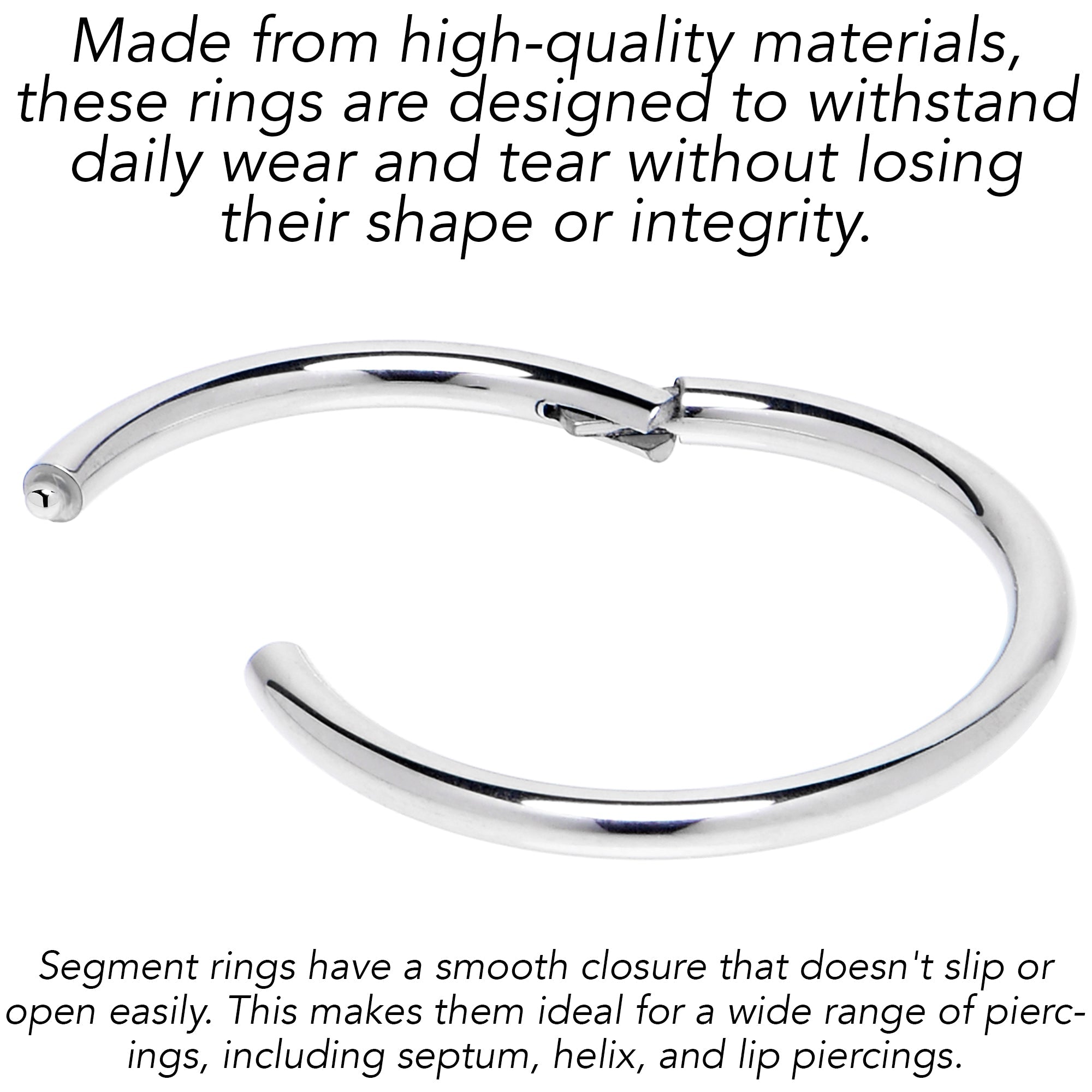 18G 7/16 316L Surgical Steel Precision Hinged Segment Hoop