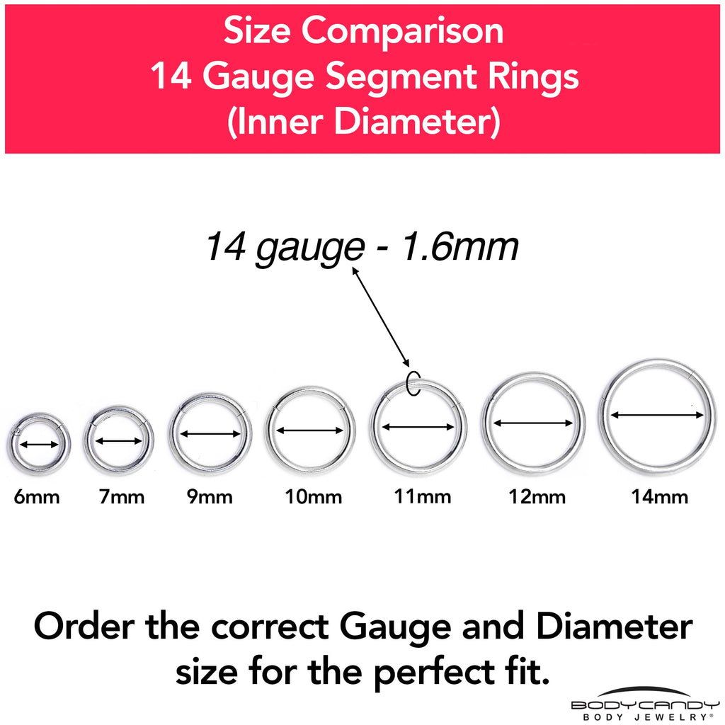 14G 7/16 316L Surgical Steel Precision Hinged Segment Hoop
