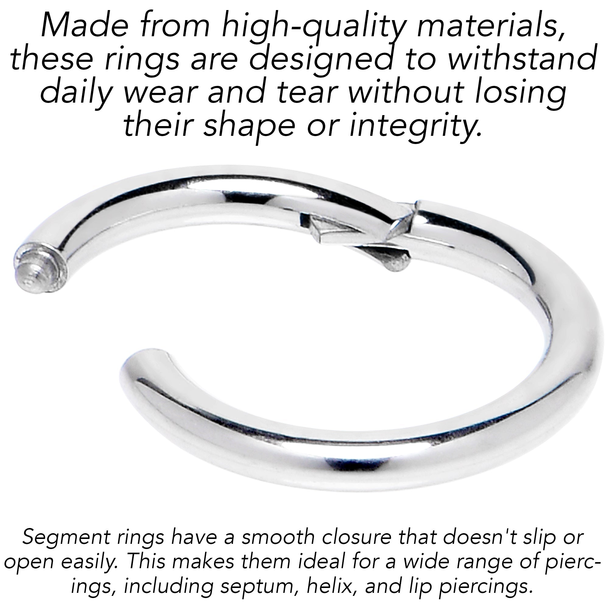 8G 9/16 316L Surgical Steel Precision Hinged Segment Hoop