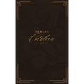 Biblia Católica, Ilustrada, Piel Genuina, Café, Comfort Print - Leather