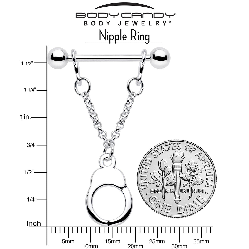 14G 3/4 Handcuff Chain Dangle Nipple Ring Set