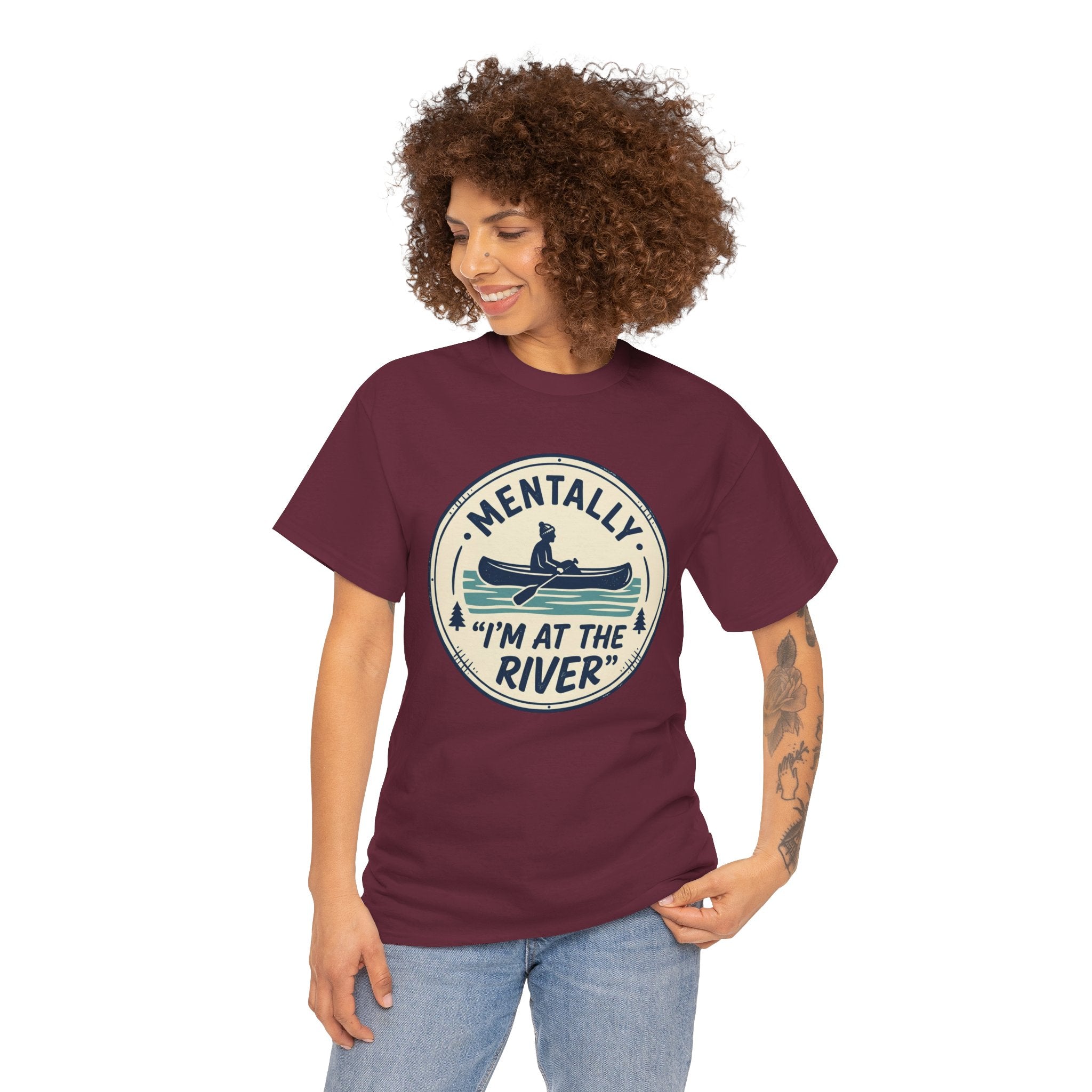 "Mentally I’m At The River" Canoe Graphic Tee