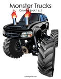 Monster Trucks Coloring Book 1 & 2 - Paperback