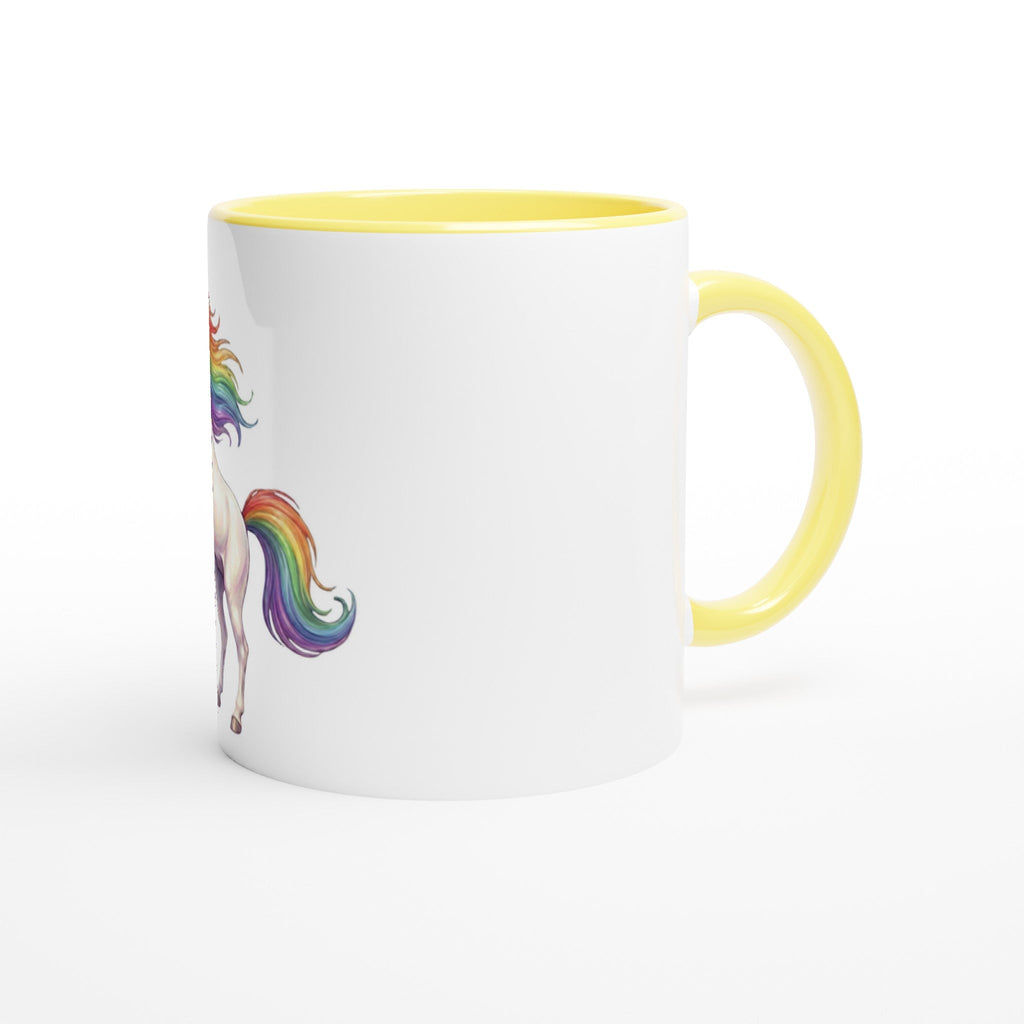 Enchanted Rainbow Unicorn White 11oz Ceramic Mug with Color Inside
