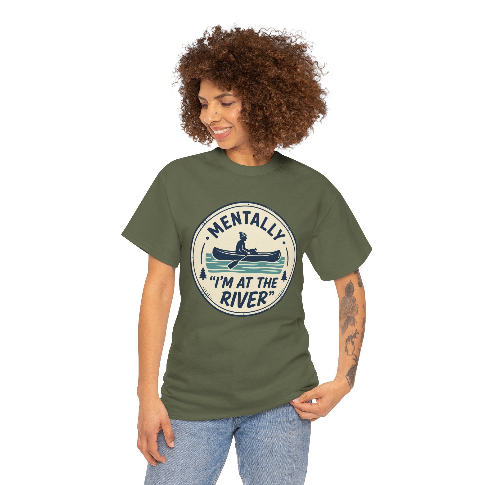"Mentally I’m At The River" Canoe Graphic Tee