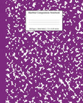 Marbled Composition Notebook: Purple Marble Wide Ruled Paper Subject Book - Paperback