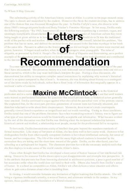 Letters of Recommendation - Paperback