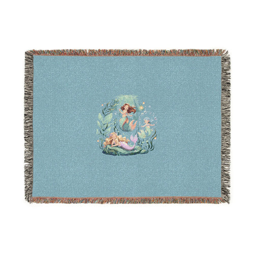 Mermaid Tapestry Woven Blanket - Coastal Nautical Throw for Beach Lovers & Ocean Décor
