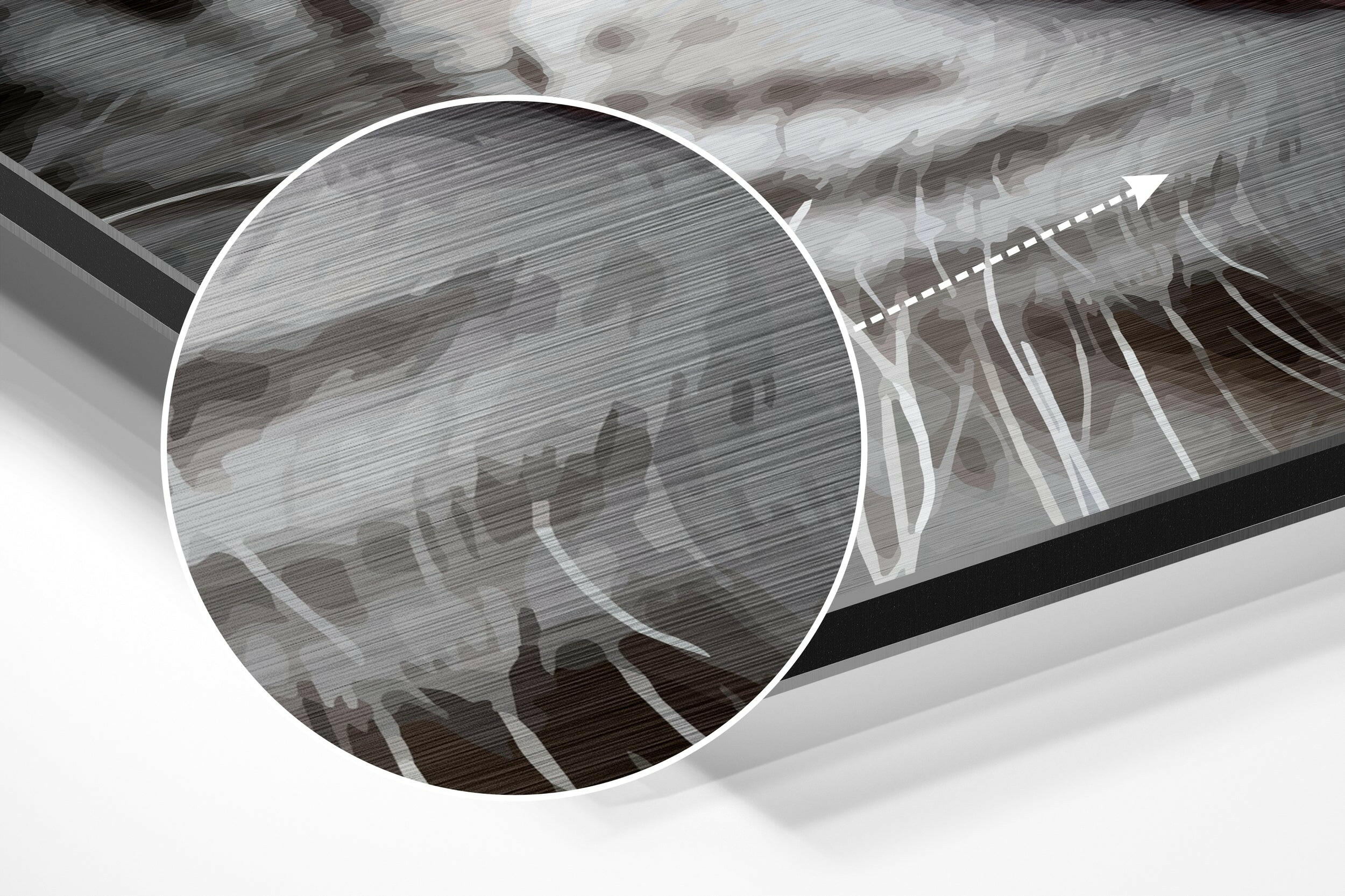 White Tiger Brushed Aluminium Dibond Wall Art