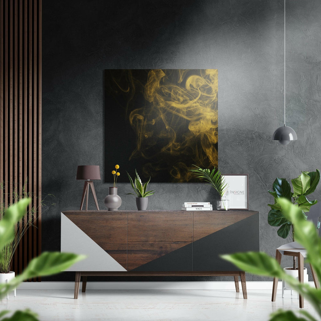 Yellow Smoke Brushed Aluminium Dibond Wall Art
