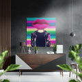 Lip Head Brushed Aluminium Dibond Wall Art