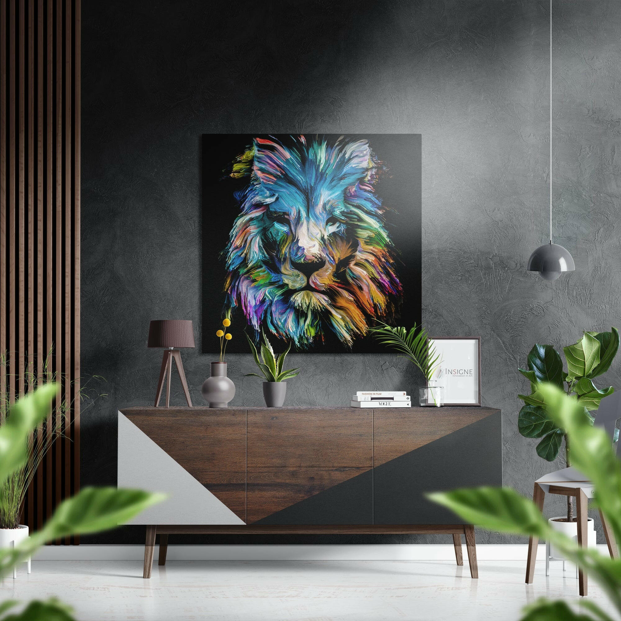 Lion Brushed Aluminium Dibond Wall Art