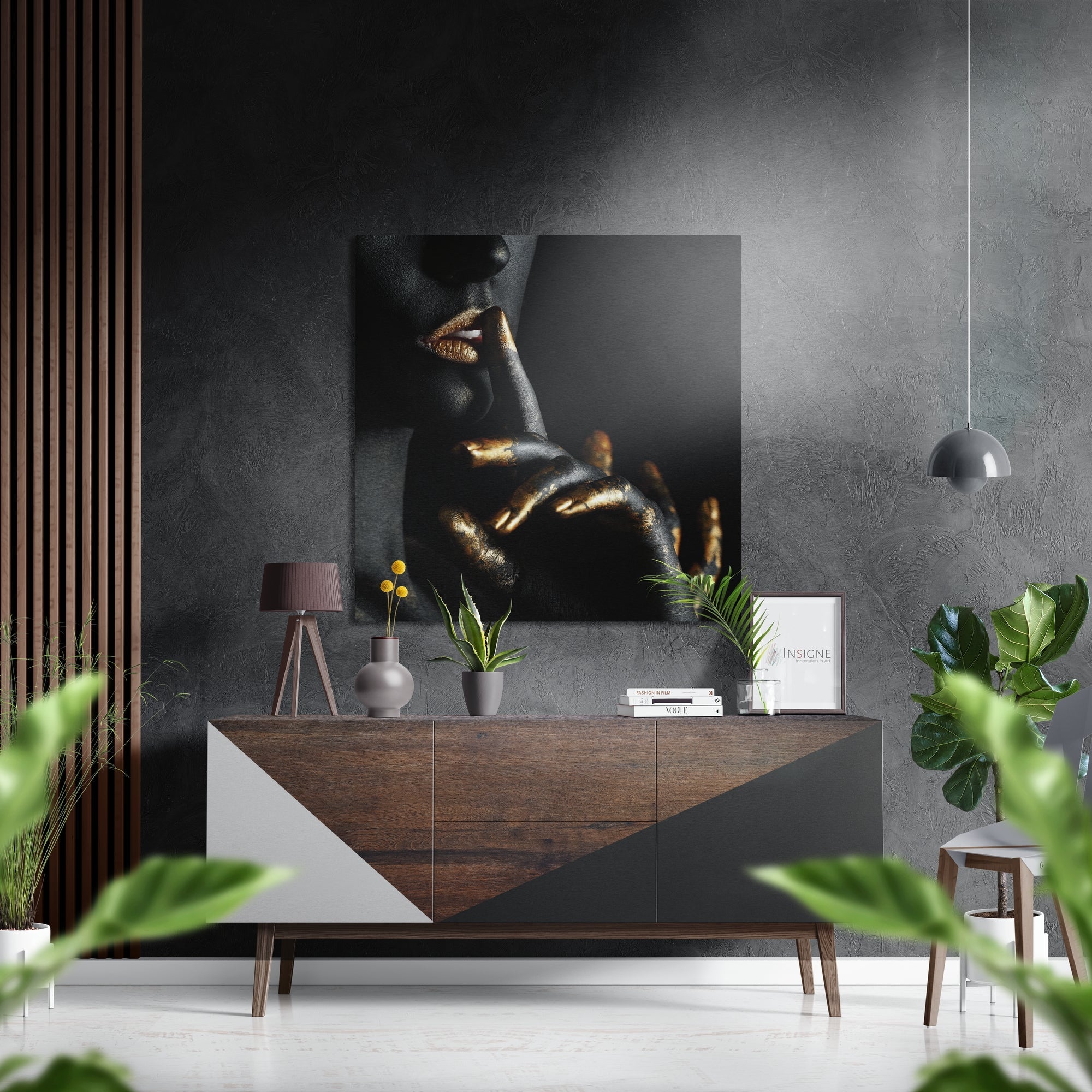 Shh Brushed Aluminium Dibond Wall Art