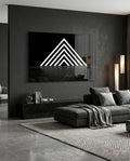 Neon Triangle Glass Wall Art