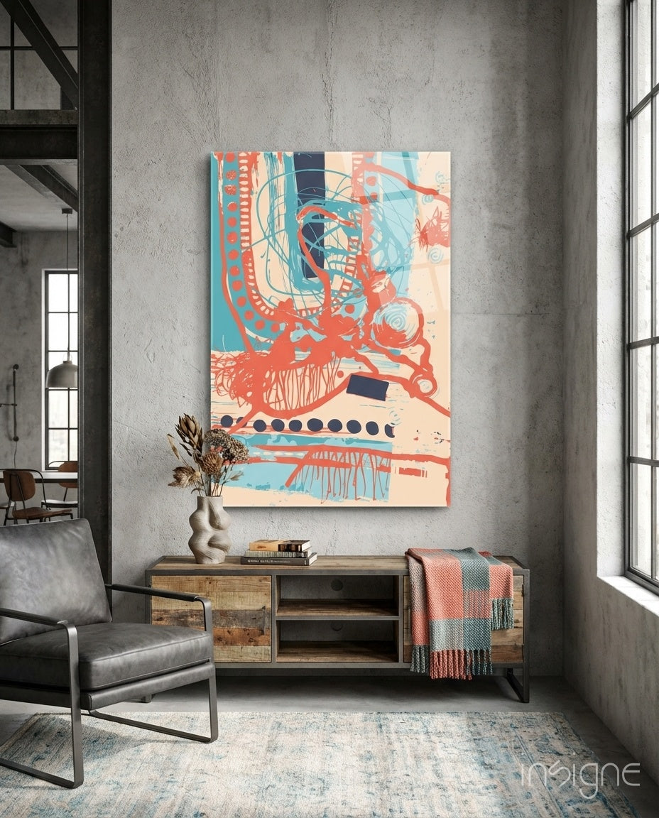 Abstract Colors Glass Wall Art