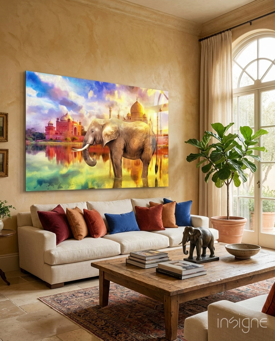 Elephant Glass Wall Art