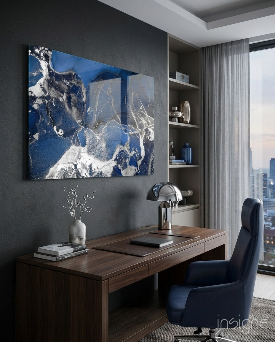 Abstract Depth Glass Wall Art
