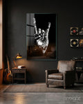 Horns Hands Glass Wall Art
